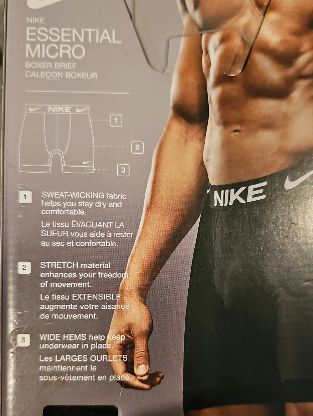 Nike 3 Pack Essential Microfiber Boxer Brief DRI-FIT Men's Large 36-38 Black New
